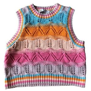 Zara multicolored sweater vest. Size Small